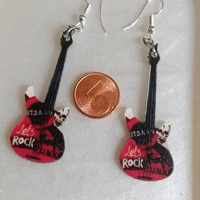 Boucles d'oreilles guitare 